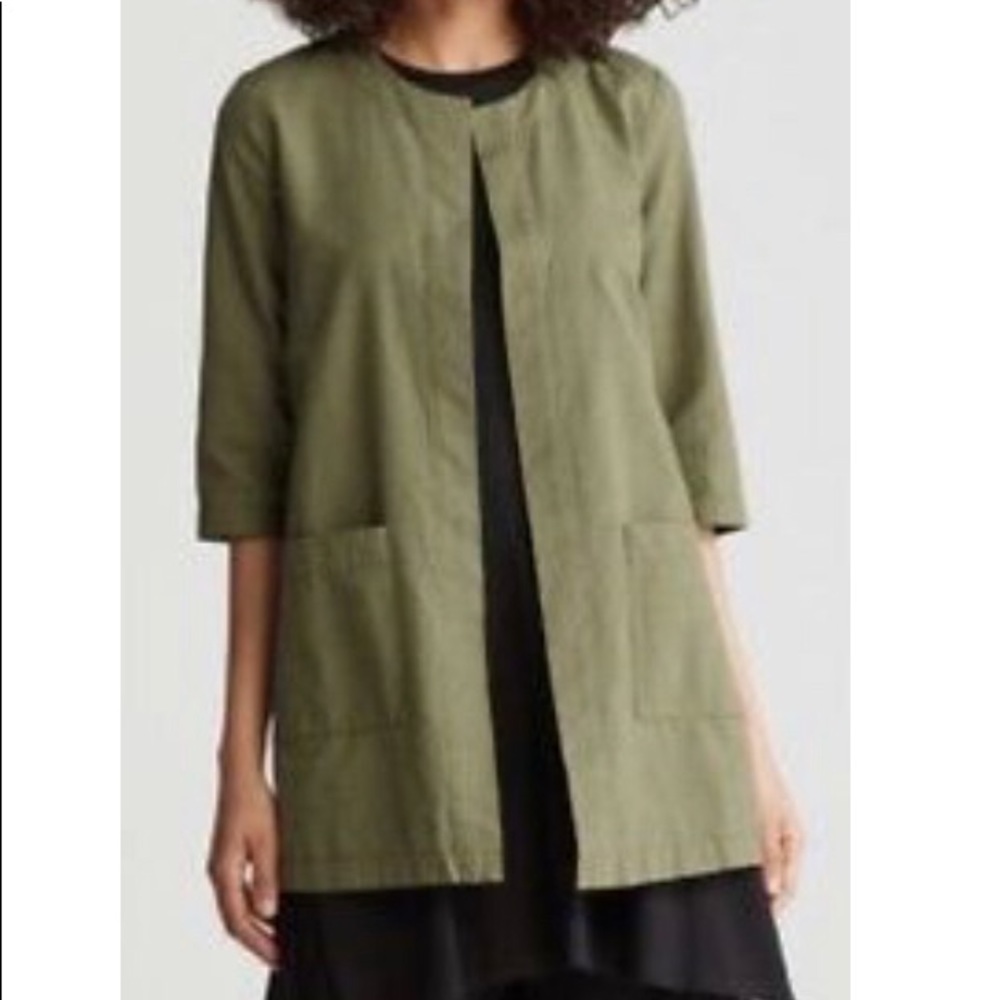 Eileen Fisher Round Neck Long Jacket XS